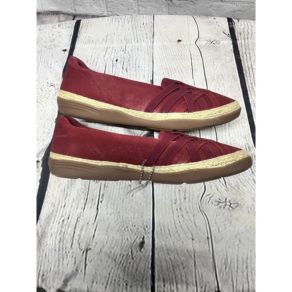 Clarks Elaina Petal Espadrille‎ Red Slip on Comfy Classic Sz 9 New - Picture 4 of 5